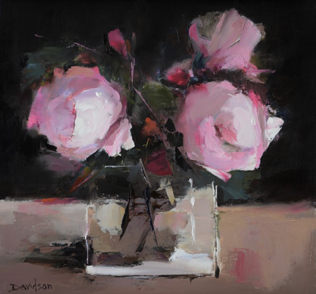 Peonies & Glass Vase<br>oil : 10