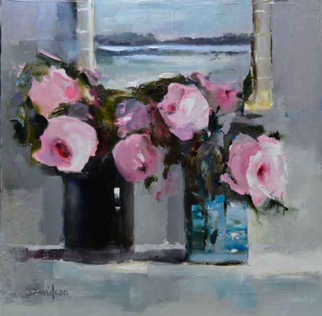 Pink Roses in the Studio<br>oil : 16