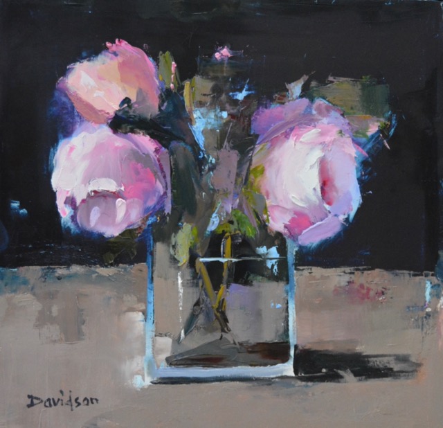 ROSES ON A DARK BACKGROUND <br>oil : 12
