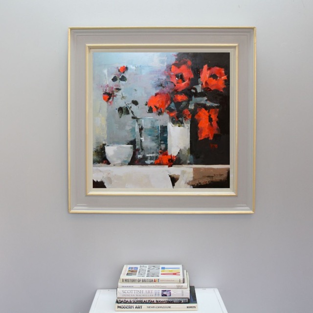 Poppies hanging in exhibition