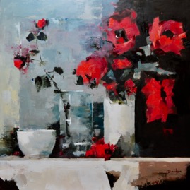 1164 POPPIES & RED ROSE 24