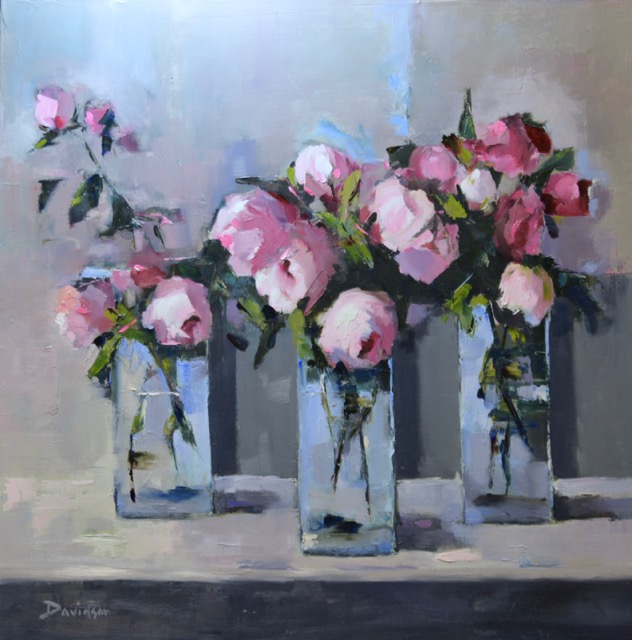 PINK PEONY ROSES <br>oil : 24